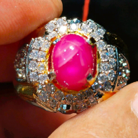 natural cincin batu permata Ruby Star burma