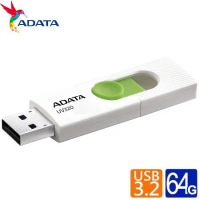 【ADATA 威剛】UV320 64GB USB3.2 隨身碟 (清新白)