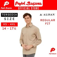 Pojok Busana Alisan COKLAT C-1 Kemeja Lengan Panjang Polos Pria Regular Dan Slim Fit 17-35 (3XL) Cok
