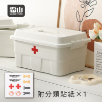 日本霜山 手提式多功能收納箱/醫藥箱/工具箱(附分類貼紙)-多款可選