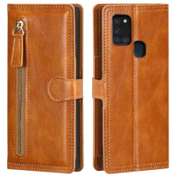 Leather Skin Flip Wallet Book Phone Case Cover For Samsung Galaxy A21s Cover For Samsung A21s A217F 6.5'' Coque SM-A217F A 21 s
