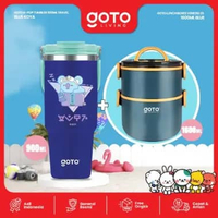 [Goto Paket Bundling 2 In 1] Botol Minum Tumbler BT21 Tahan Panas Dingin 900ML + Kotak Makan Lunch B