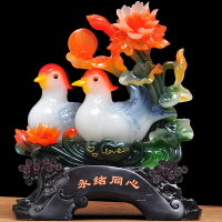 永結同心天鵝擺件鴛鴦結婚禮物送新人一對紀念日禮物送老婆工藝品