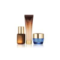 【Estee Lauder 雅詩蘭黛】修護膠原藍霜組(潔顏蜜15ml+小棕瓶7ml+膠原藍霜7ml)