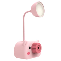 Flexo Led Lamps with USB LED Stand Desk Light Reading Lamp Modern Flexible Study Lamp with Pen Holder Pink