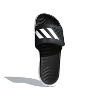 【adidas 愛迪達】Alphabounce Slide 2.0 男 黑白色 軟底 魔鬼氈 休閒 拖鞋 BA8775