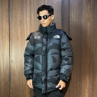 美國百分百【全新真品】THE NORTH FACE 羽絨外套 男款 TNF 保暖 logo 連帽 迷彩 黑色 CH14