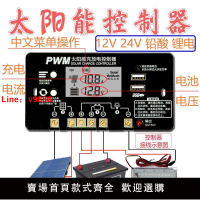【台灣公司 超低價】網紅款中文界面顯示 太陽能控制器 12V24V  30A 家用太陽能板充電