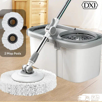 DX | Set Mop Lantai Serbaguna Berputar Dengan Baldi, Mop Lantai Berputar 360 Darjah, Mop Cuci Cepa