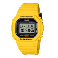 CASIO卡西歐 G-SHOCK 經典方形電子錶 替換錶帶禮盒組 黃X黑X桃紅 DWE-5600R-9_43.8mm