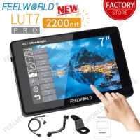 FEELWORLD 7 Inch 2200nit Touch Screen Camera Monitor 3D LUT HDR Waveform 4K HDMI 1920X1200 F970 External Install Kit LUT7 PRO