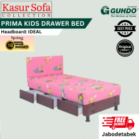 Full Set Guhdo Prima Kids Drawer Bed Kasur/Matrass/Mattress/Springbed Divan 3 Laci (Medium)