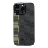 【PITAKA】iPhone15 ProMax 航太纖維磁吸手機殼浮織款(21g 全球最薄 MagSafe)
