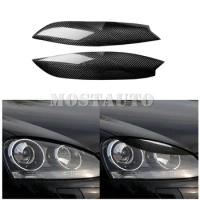 For Volkswagen VW Jetta MK5 Real Carbon Fiber Exterior Headlight Cover Eyelid Eyebrow Trim 2005-2010 Car Accessories