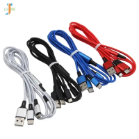 500pcs/lot 3In1 USB Cable for IPhone MAX 8 Fast Charging Cable for Samsung S10 Note5 Micro USB Type C Mobile Phone Charge Cord