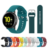 20mm Silicone Band For Samsung Galaxy Watch Active 2 40mm 44mm Wrist Strap For Galaxy 3 41mm/42mm/Gear S2/Sport Men Bracelet