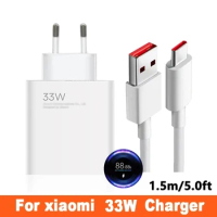 33W Turbo Fast Charger EU 6A Type C Cable For Xiaomi Poco M2 X3 Pro F3 M4 Pro 5G