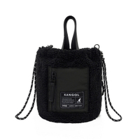 KANGOL 水桶包 側背包 黑 毛絨 小側包 包包 6255170120