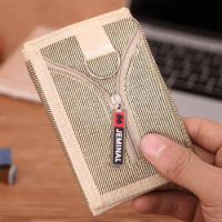 Short Wallets Coin Purse Pocket Mens Money Bags Cards ID Holder Fabric Purses Men Canvas Wallet Burse Mini Bag Case Notecase