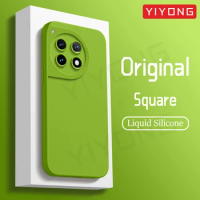 For OnePlus12 Case YIYONG Square Liquid Silicone Soft Cover For OnePlus 12 12R One Plus 11 11R OnePlus12R OnePlus11 Phone Cases
