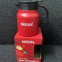 Bình Giữ Nhiệt Inox 1L - Bình Giữ Nhiệt 1000ml có tay cầm Không lõi lọc trà - Hàng Quà Tặng