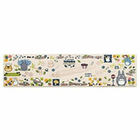 小禮堂 龍貓 長方形矽膠地墊 軟墊 腳踏墊 遊戲墊 抗菌防臭 45x180cm  (米綠 站牌)