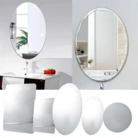 Self-Adhesive For Bathroom/Wall Oval Home Decoration 3D Effect Anti Fog Mirror Acrylic Mirror Mirror Stickers Make Up Mirror