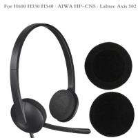 5Pairs 60mm/2.4" Replacement Foam Earpads Cushion For Logitech- H600 H330 H340/Aiwa HP-CN5/Labtec Axis 502 headset Black