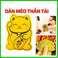 Miếng Dán MÈO THẦN TÀI PHONG THUỶ Phụ Kiện Dán Điện Thoại, Máy Tính, Trang Trí Xe,… Decor Nam Nữ