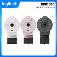 Logitech Brio 300 A 1080p Webcam With Auto Light Correction Noise-reducing Mic and USB-C Connectivity Dimensions Webcam