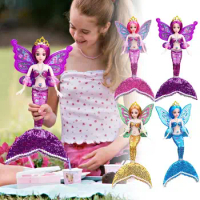 Girls Play House Toys Princess Mermaid Doll For Girls Toys DIY Girl Doll Dress Up Toys With Sequin Fishtail Skirt Birthday Gifts