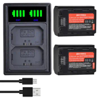 Batmax 2650mAh NP-FZ100 Bateria FZ100 Battery+New LED Dual USB Charger for Sony Alpha A9 A9R BC-QZ1,a7c,a7 iii, a7R iii,a9,A6600