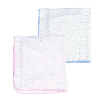 【VIVIBABY】動物樂園精梳棉超柔紗布雙面大浴巾(藍/粉 涼被 包巾)