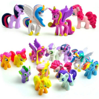 12pcs/lot Unicorn Horse My Little Pony Cartoon Horse Action Figure Toys