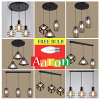 Vintage Pendant Lamp Lampu Gantung Ceiling Light Hanging Light Set Of 3 With FOC Bulb Aaron Shop