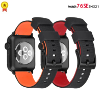 New Silicone Strap For Apple Watch Band 44/45mm 41/42mm iwatch 38/40mm Rubber Bracelet Apple Watch 12 3 4 5 6 7 SE 8 Watchbands