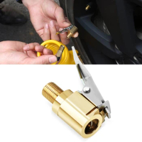 New Advanced Car Tire Air Chuck Inflator Pump Valve Connector Clip-on Adapter Car Brass 8mm Tyre Wheel Valve For Inflatable Pump