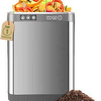 Electric Composter, 1-Gallon Largest Smart Waste Compost Bin Kitchen,Food Cycler Odorless, Double Carbon