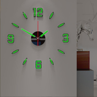 夜光DI掛鐘客廳現代簡約靜音創意時鐘錶家用裝飾壓克力牆貼壁鐘