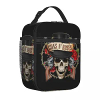 Guns N Roses Insulated Lunch Bag High Capacity Reusable Cooler Bag Tote Lunch Box Office Travel Food Handbags