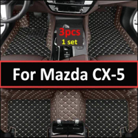 Car Floor Mats For Mazda CX-5 CX5 KF 2017~2023 Leather Luxury Mat Rugs Carpet Full Set Auto Interior Parts Car Accessories 2018