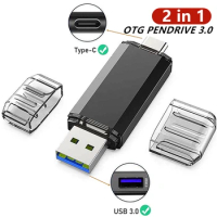 100% capacity USB 3.0 256GB 128GB Flash Drive 32GB 64GB 2 in 1 USB Type C Black Thumb Drive High Speed Dual OTG Thumb Drive