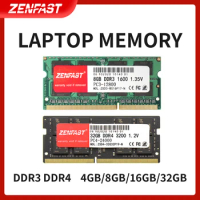 ZENFAST Memoria Ram DDR3 DDR4 8GB 4GB 16GB 32GB 1333 1600 2133 2400 2666 3200MHz Sodimm Notebook Laptop Memory