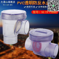 【卓越優選館】廚房排水管水槽下水道透明止回閥防臭返水倒灌50PVC止逆單向閥門