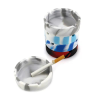 Marbling Silicone Camouflage Ashtray Originality Easy To Clean Soot Fall Prevention Bar Restaurant Smoking Accessories