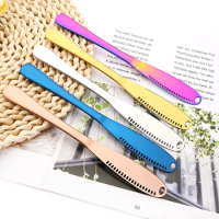 Colorful Butter Knife Multifunction Stainless Steel Hole Dessert Jam Knife Cutlery Tool Kitchen Toast Bread Knife Tableware Set