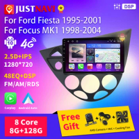 JUSTNAVI For Ford Fiesta 1995-2001 For Focus MK1 1998-2004 Car Radio Android 10 Multimedia Player Navigation GPS Wifi 4G WIFI BT