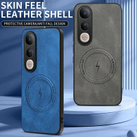 Sarung Telefon, Untuk Vivo V50 Lite dan V50, Kulit PU Matte Berkabut, Sarung Magnetik Kereta, Kalis