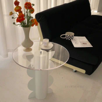 Nordic Plastic Coffee Tables Modern minimalist Acrylic Creative Side Tables Light luxury Designer household Living Room Tables