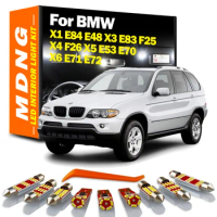 MDNG Canbus LED Interior Dome Map Trunk Light Kit For BMW X1 E84 E48 X3 E83 F25 X4 F26 X5 E53 E70 X6 E71 E72 Car Accessories